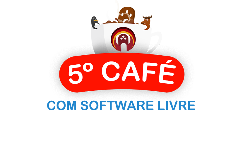 Imagem com a logo do evento Café com Software Livre